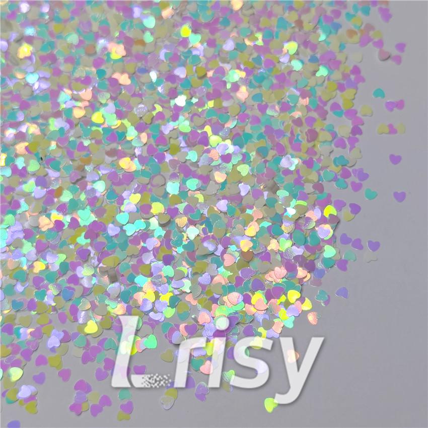 3mm Heart Shapes Rainbow Mixed Glitter C022R