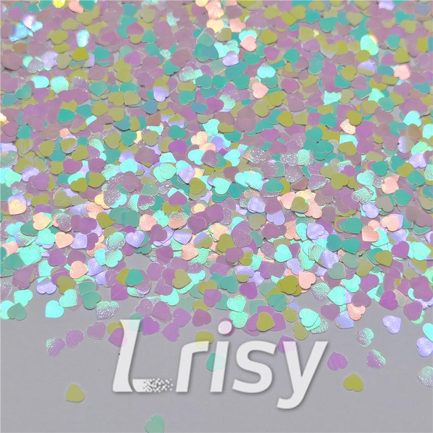 4mm Heart Shapes Rainbow Mixed Glitter C022R