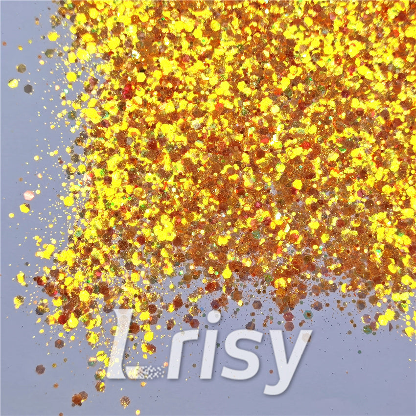 General Mixed Fluorescent Orange High Brightness Glitter FC335