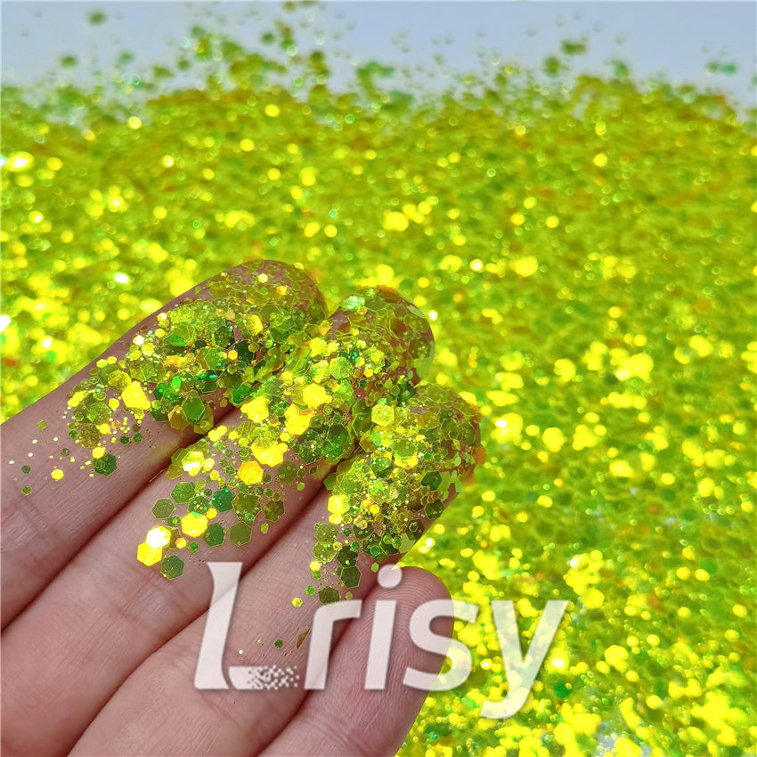 General Mixed Fluorescent Green High Brightness Glitter FC330