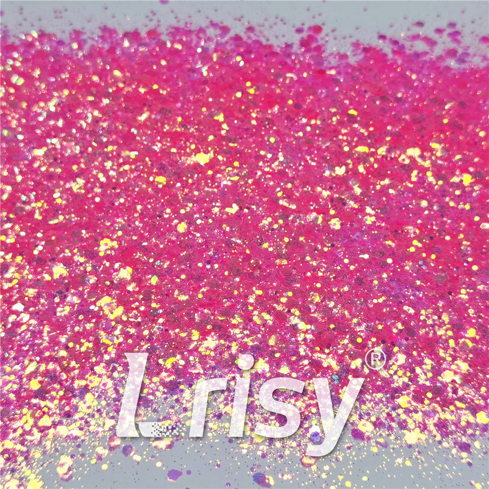 General Mixed Fluorescent Pink High Brightness Glitter FC339