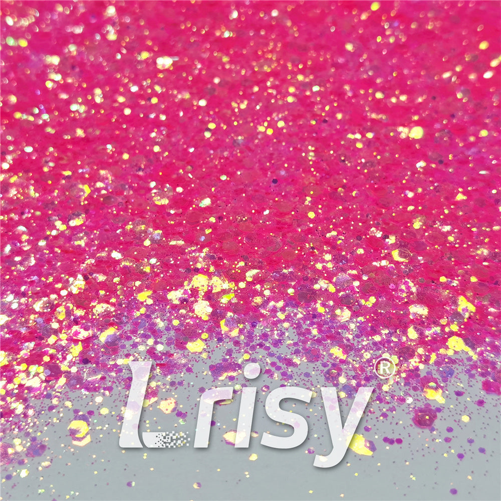General Mixed Fluorescent Pink High Brightness Glitter FC339