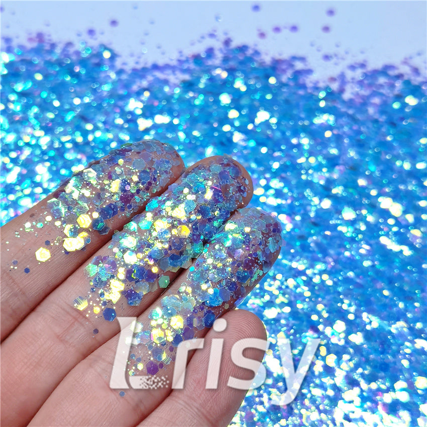 General Mixed Fluorescent Blue High Brightness Glitter FC337A
