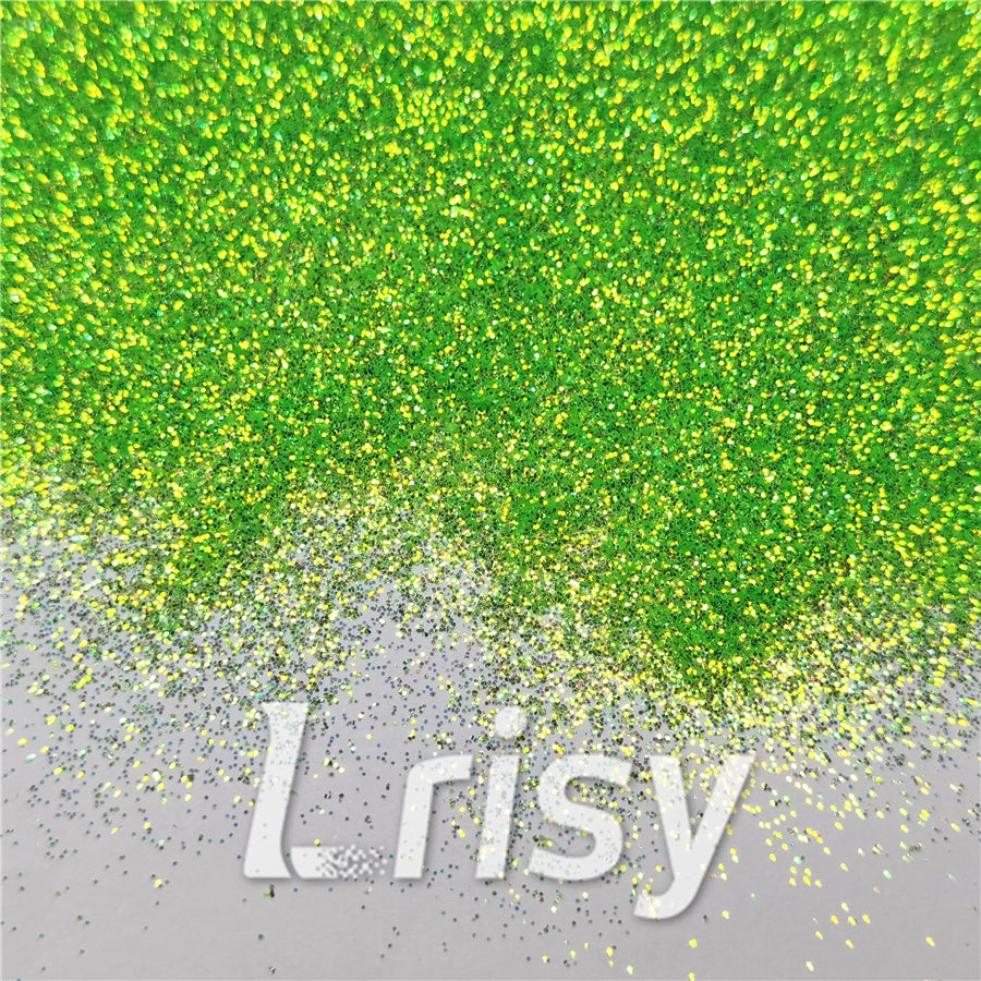 0.3mm Fluorescent Green High Brightness Iridescent Glitter FC333A
