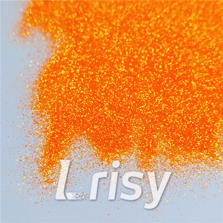 0.3mm Fluorescent Orange High Brightness Iridescent Glitter FC335
