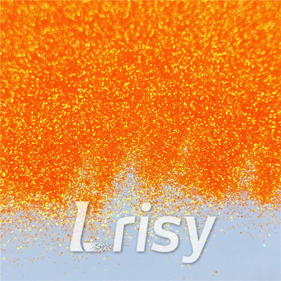 0.3mm Fluorescent Orange High Brightness Iridescent Glitter FC335