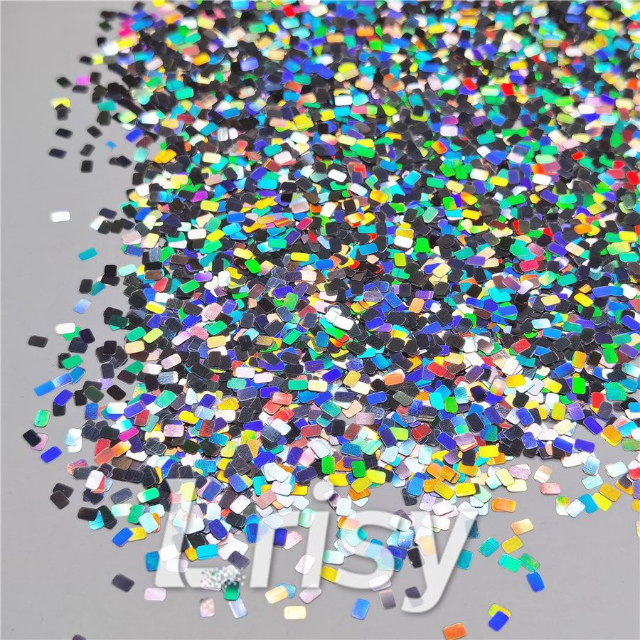 Holographic Silver Rectangle Shaped Glitter LB0100