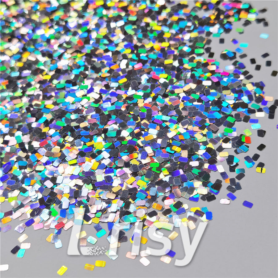 Holographic Silver Rectangle Shaped Glitter LB0100