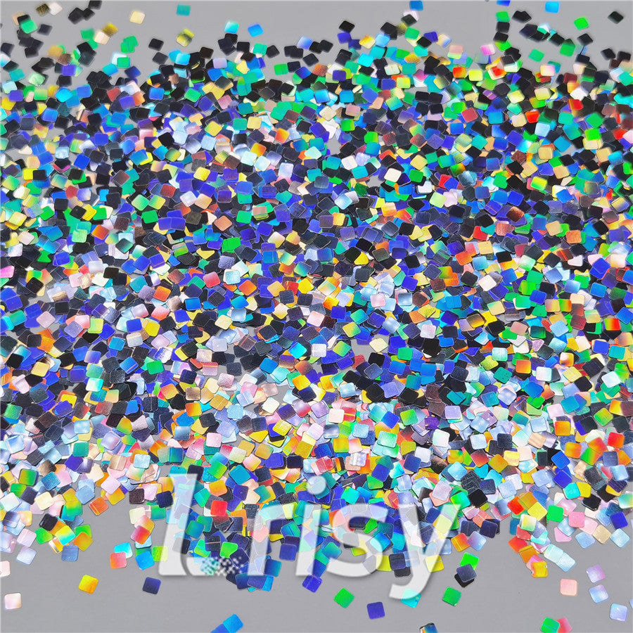 Holographic Silver Square Shaped Glitter LB0100