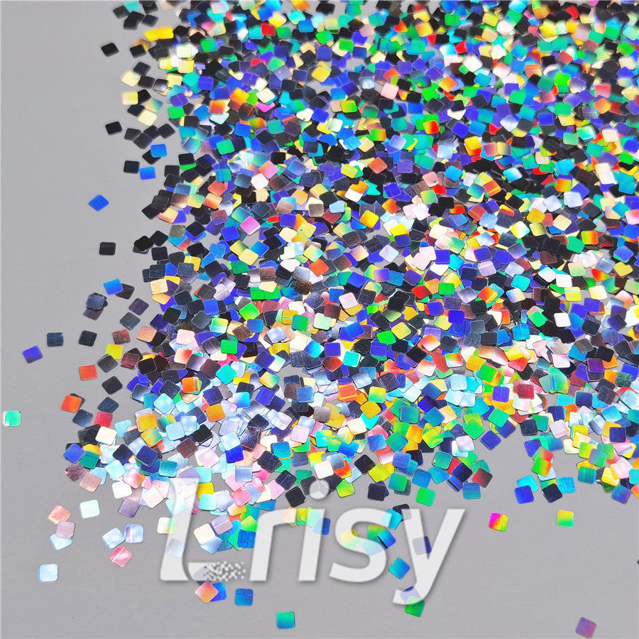 Holographic Silver Square Shaped Glitter LB0100