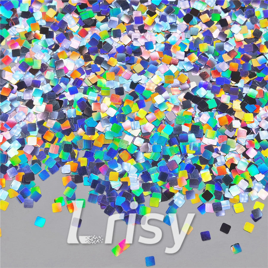 Holographic Silver Square Shaped Glitter LB0100