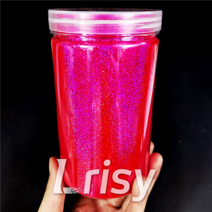 0.2mm Holographic Pigment Rose Red Glitter Cosmetic Grade SLG016-N