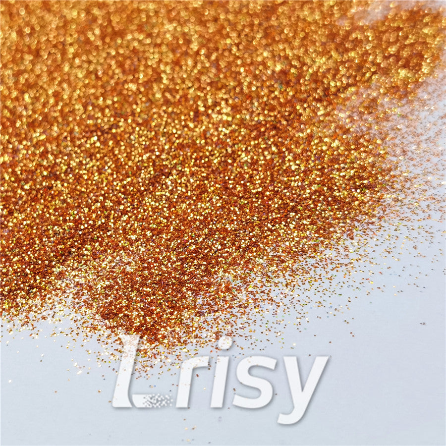 0.2mm Holographic Pigment Orange Gold Glitter Cosmetic Grade SLG014-N