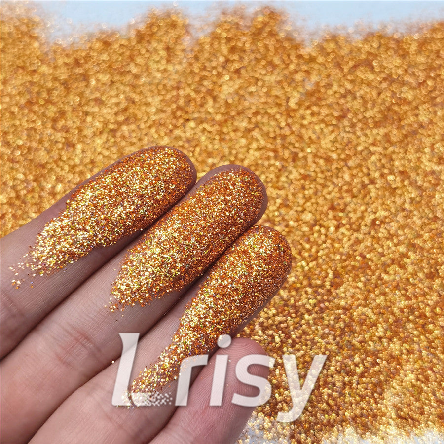 0.2mm Holographic Pigment Orange Gold Glitter Cosmetic Grade SLG014-N