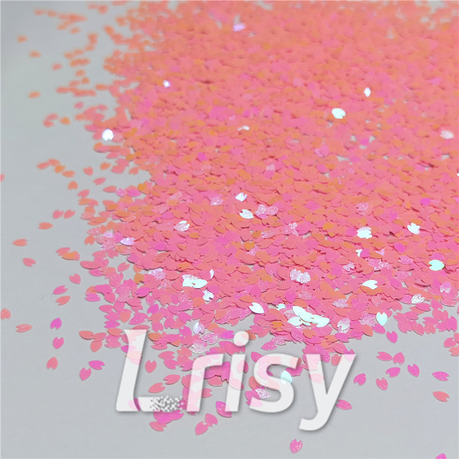 3mm Petals Shaped Iridescent Pink Glitter C018R