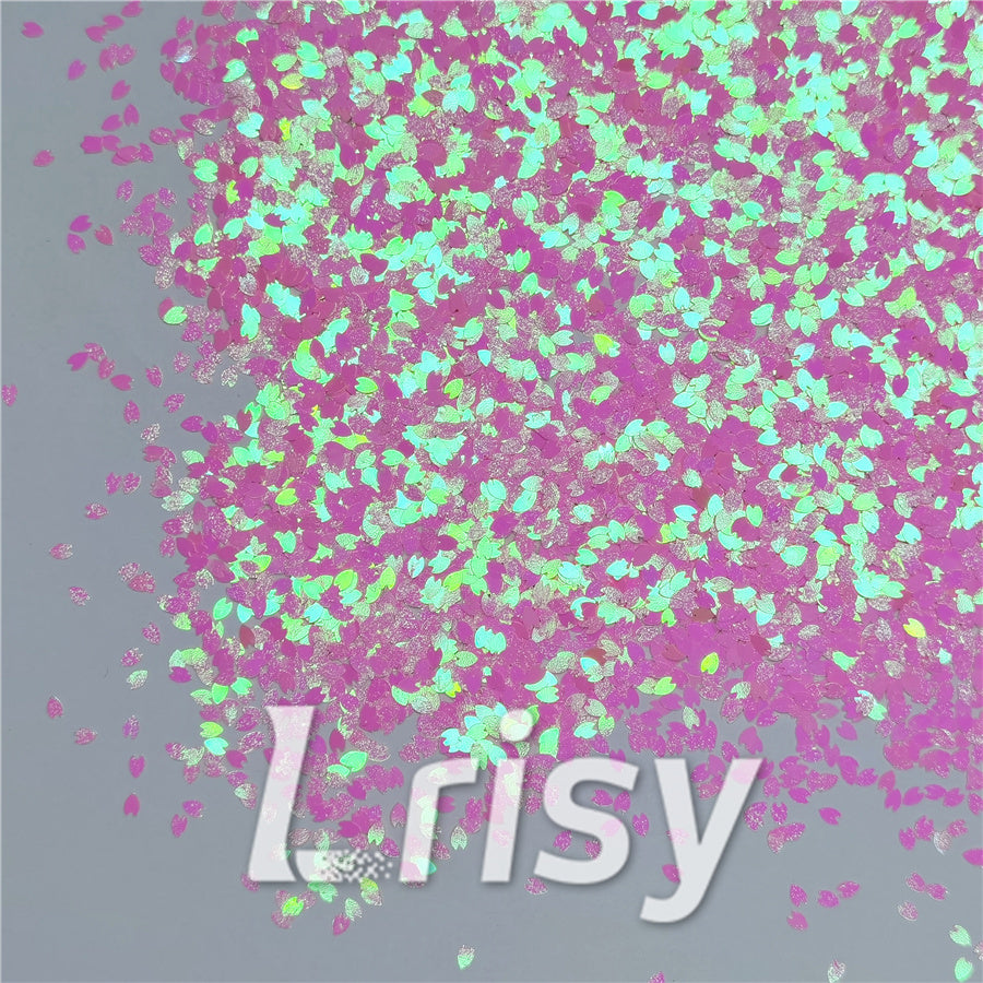 3mm Petals Shaped Iridescent Pink Glitter C018R