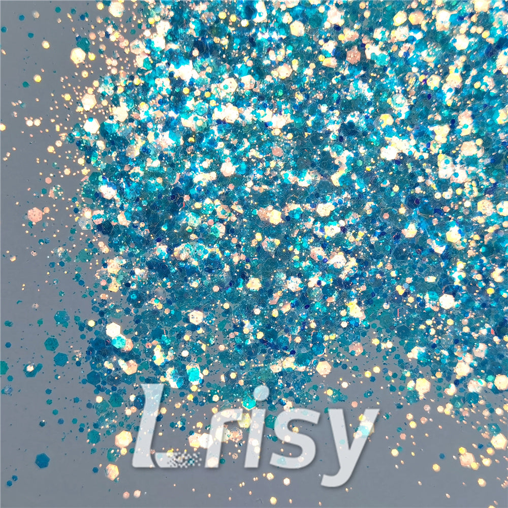 General Mixed High Brightness Ice Blue Glitter FC-F321R