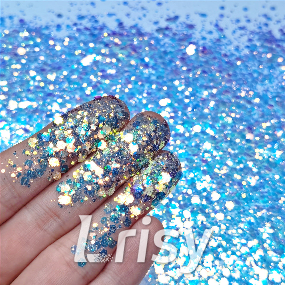 General Mixed High Brightness Ice Blue Glitter FC-F321R