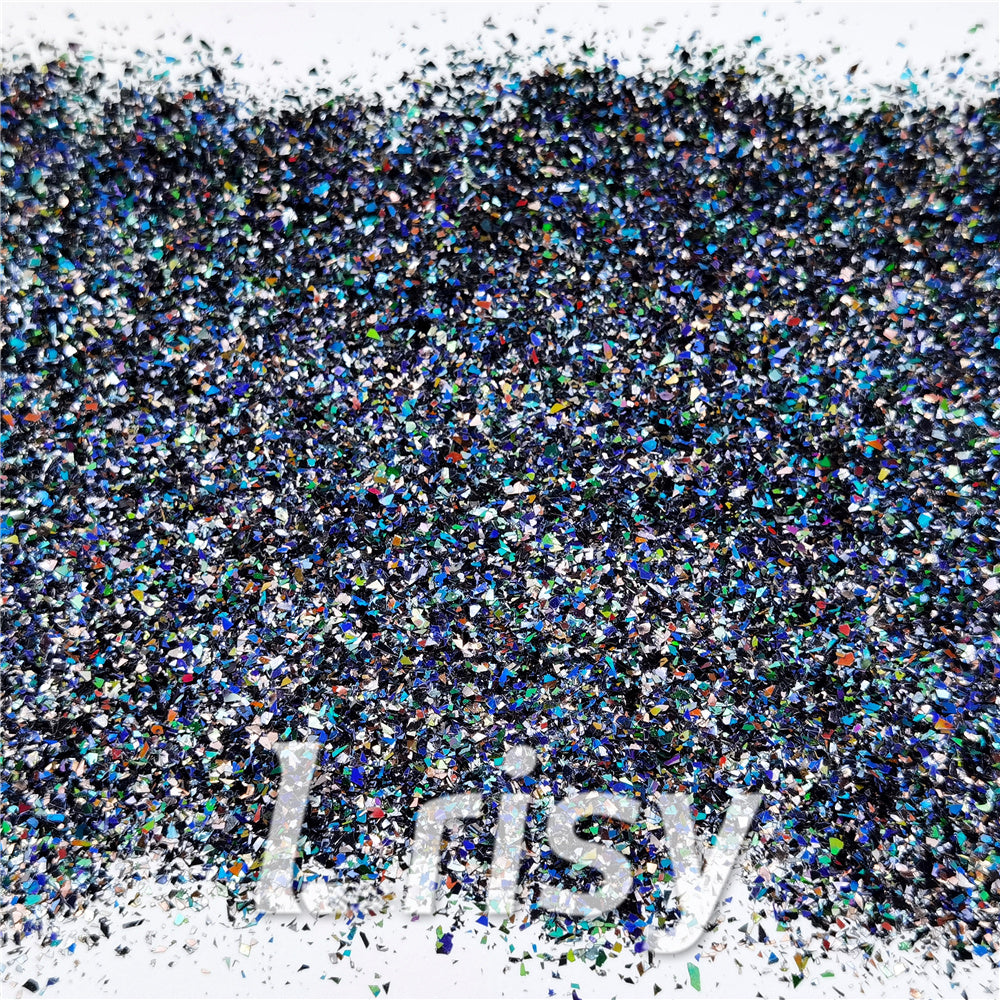 Holographic Black Opa Cellophane Holo Shards Confetti Glitter Sprinkle Toppings LB01000 2x2