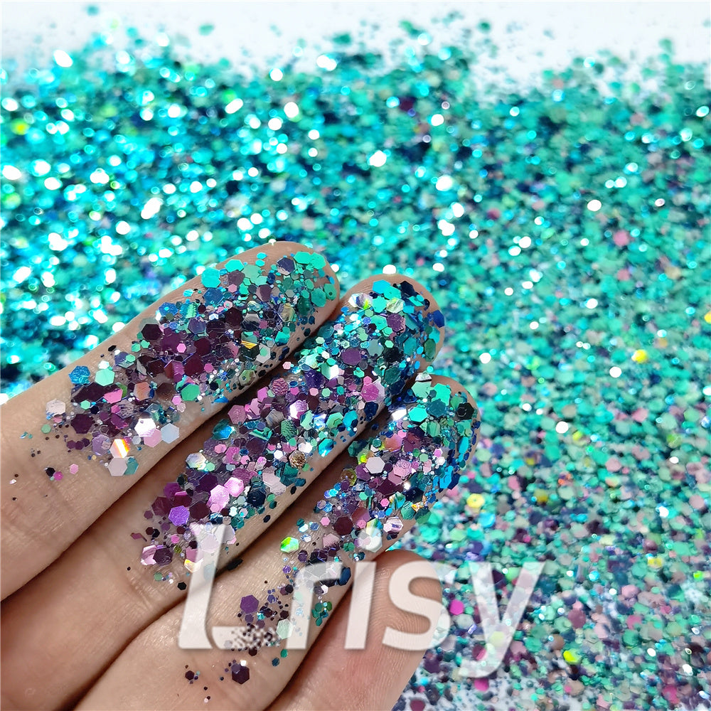 General Mixed Iridescent Phantom Blue Glitter C-BSL7140