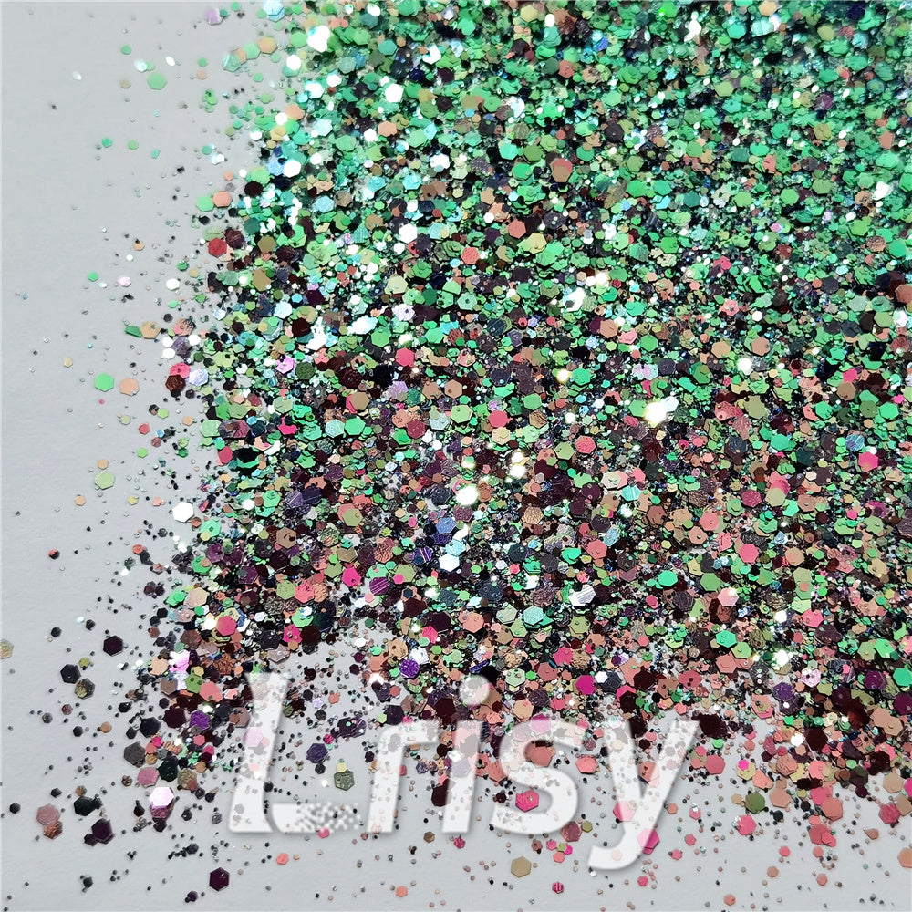 General Mixed Iridescent Phantom Green Glitter C-BSL7150