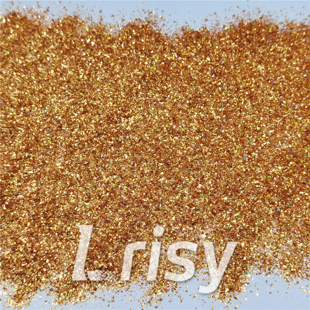 2x2 Glitter Holo Shards (Flakes) Holographic Pigment Orange Gold Glitter SLG014-N
