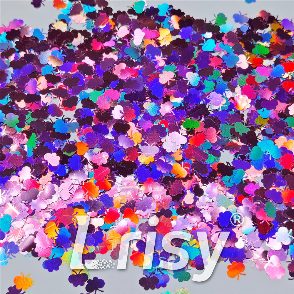 9mm Butterfly Shaped Holographic Pink Glitter LB0901