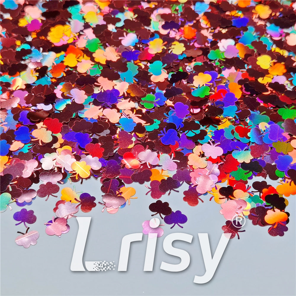 9mm Butterfly Shaped Holographic Hazy Pink Glitter LB0911