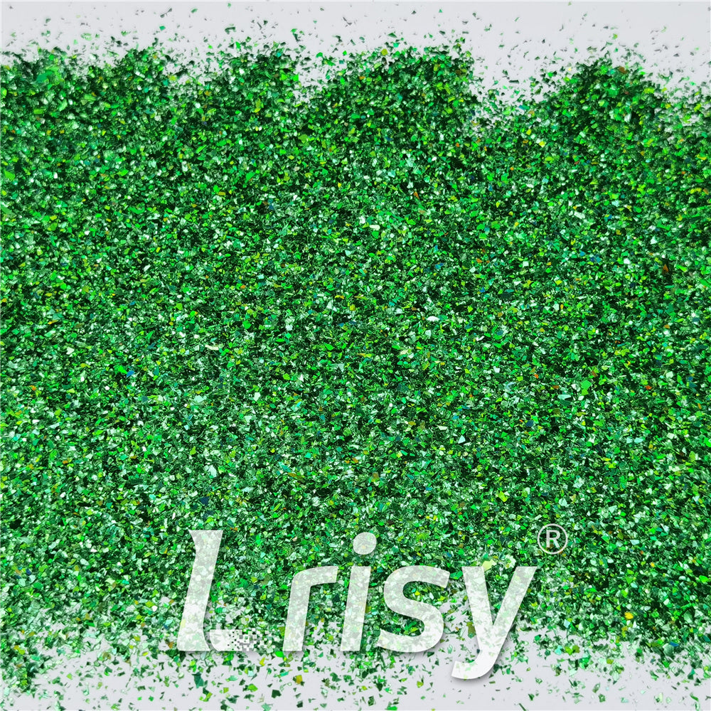 Holographic Green Cellophane Glitter Holo Shards (Flakes) LB0600 2x2