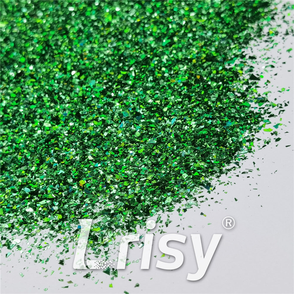Holographic Green Cellophane Glitter Holo Shards (Flakes) LB0600 2x2