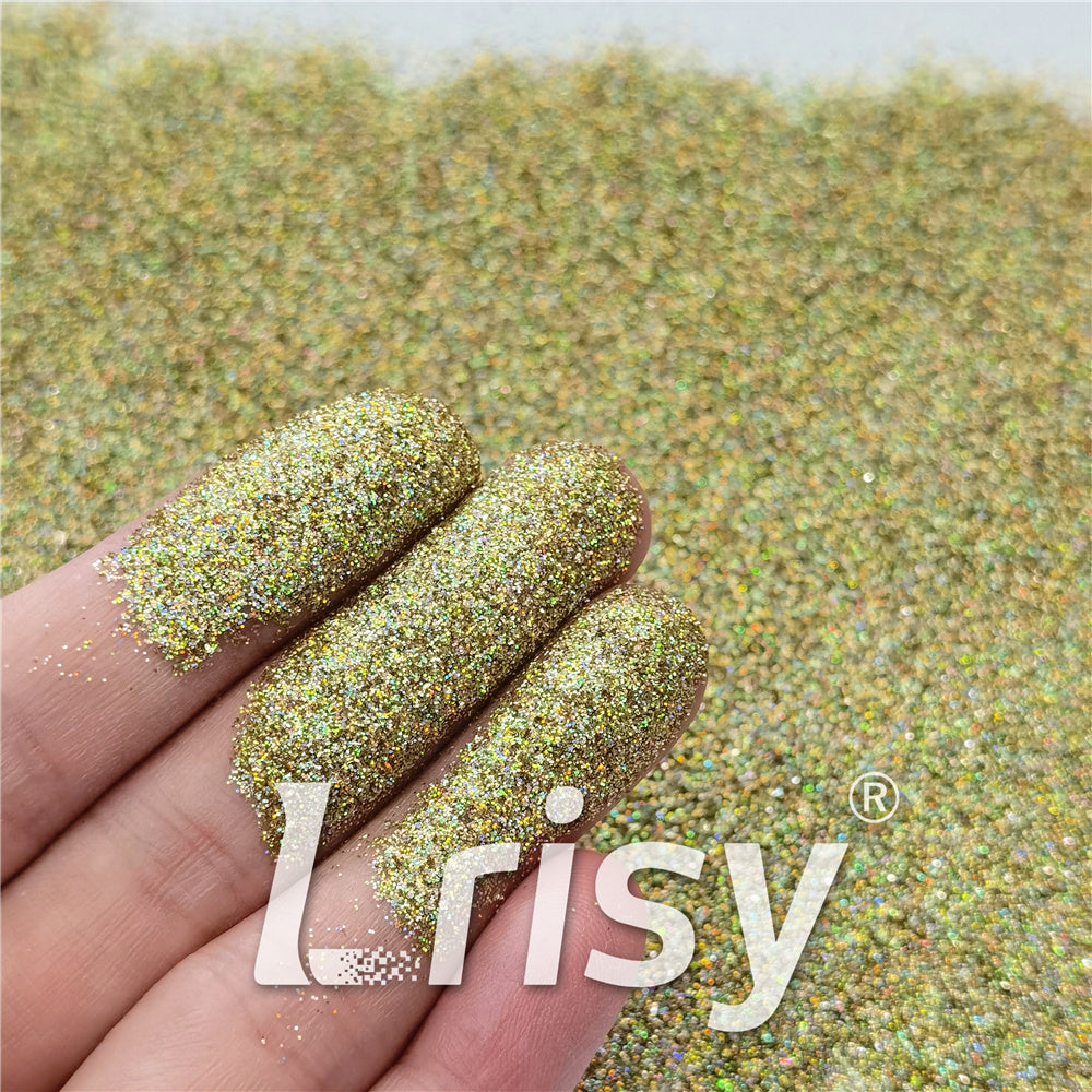 0.2mm Professional Cosmetic Glitter For Lip Gloss Holographic Light Gold FCHL222