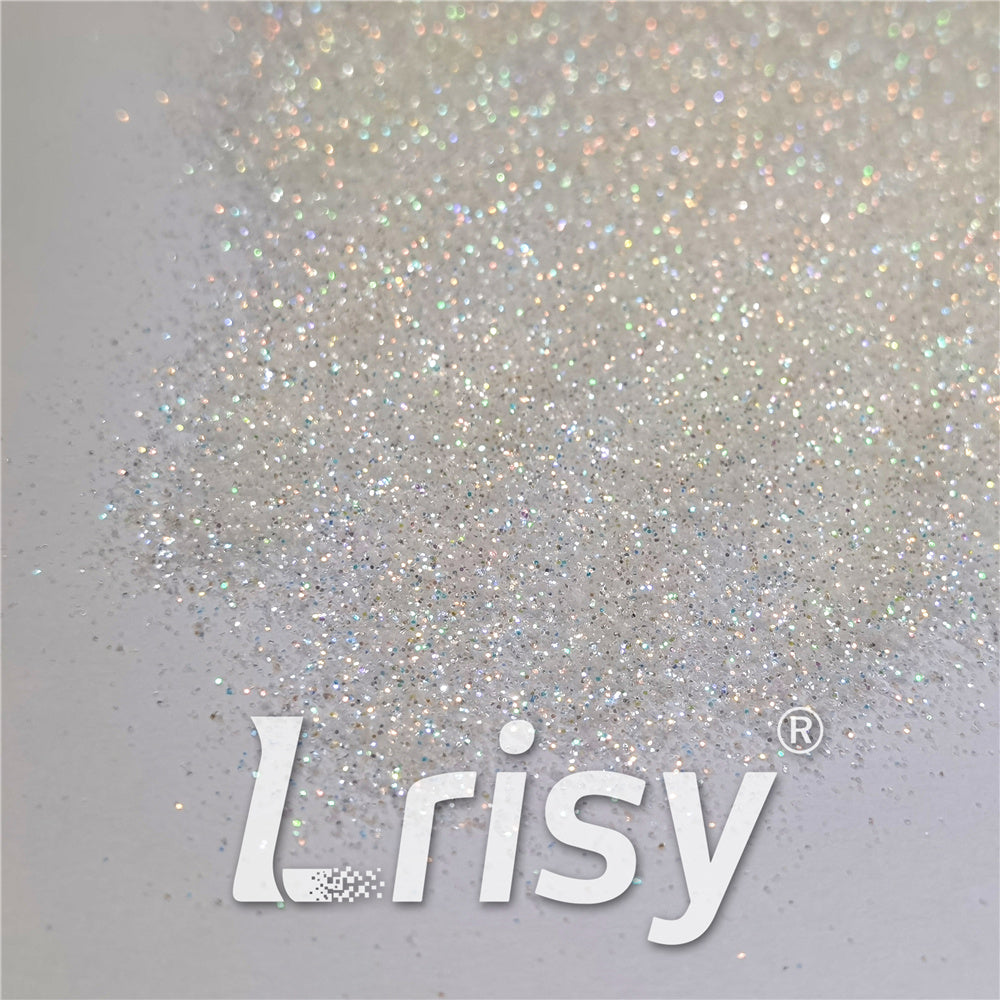 0.3mm Rainbow and White Iridescent Glitter C022