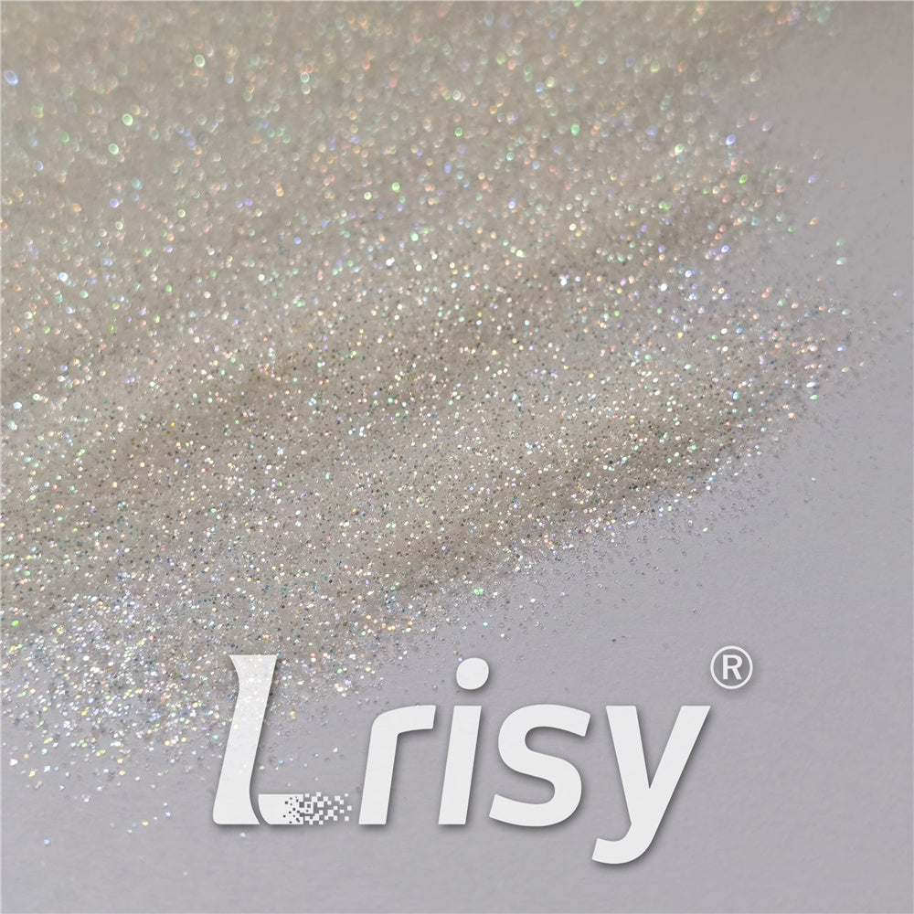 0.3mm Rainbow and White Iridescent Glitter C022