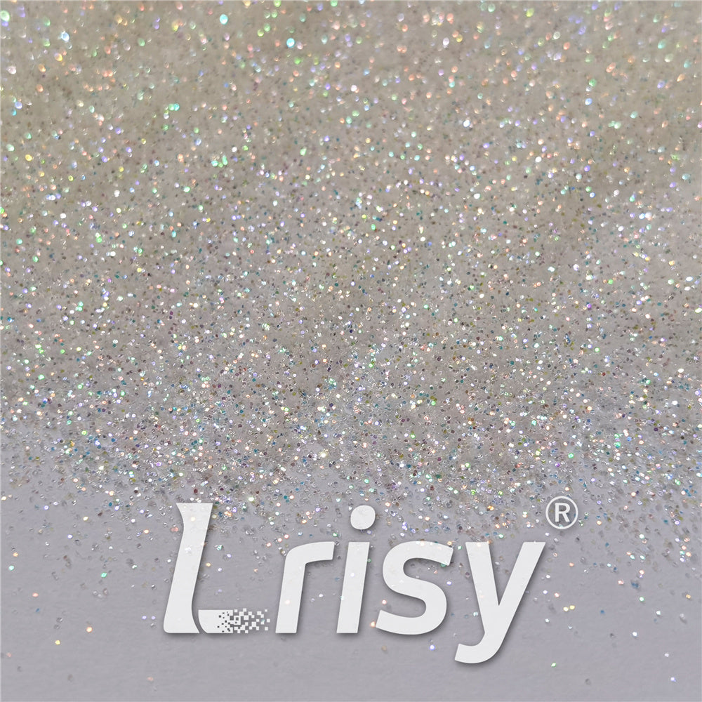 0.3mm Rainbow and White Iridescent Glitter C022