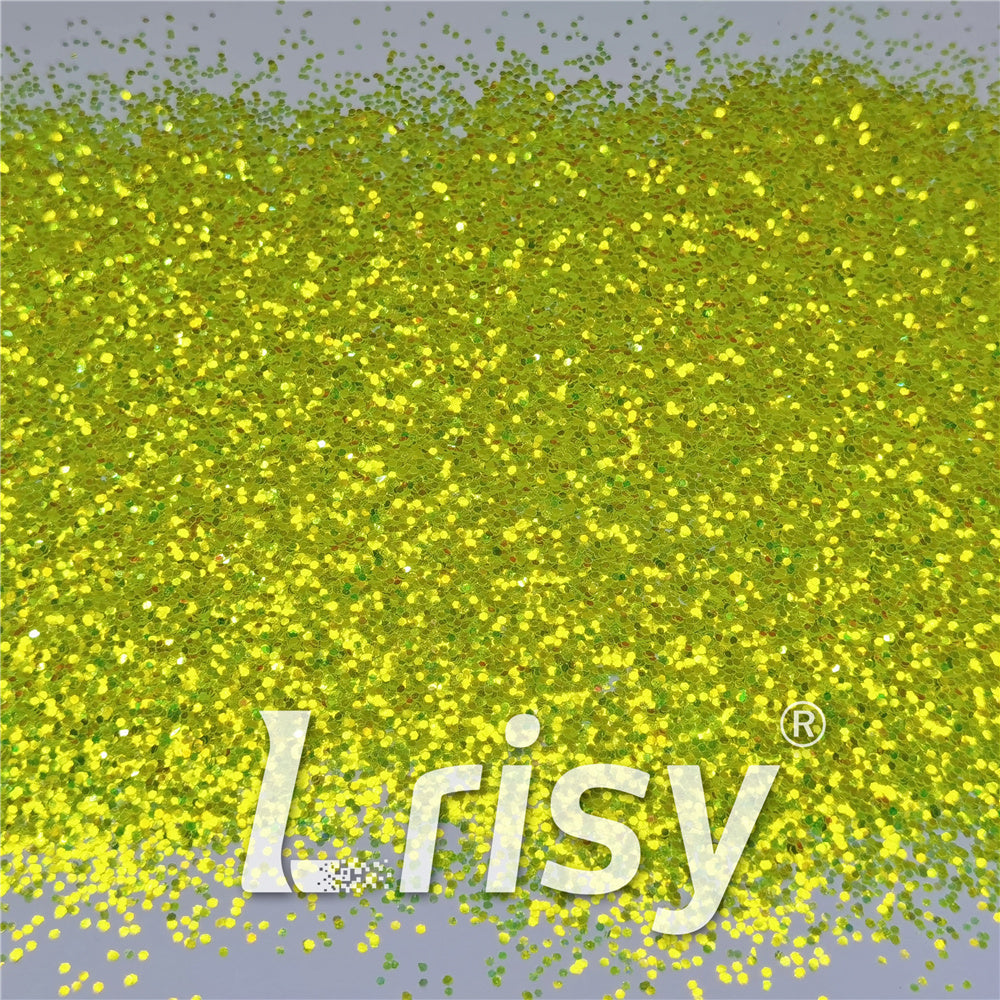 1mm Fluorescent Green High Brightness Iridescent Chunky Glitter FC330