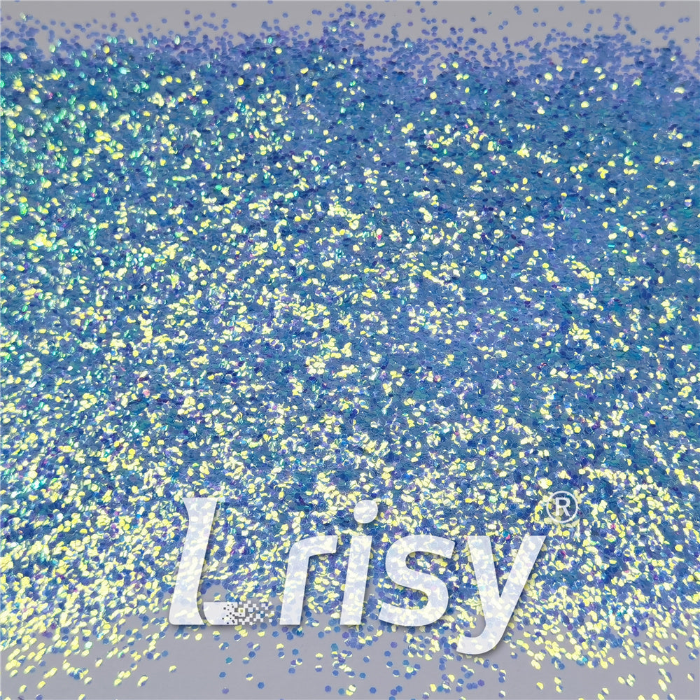 1mm Fluorescent Blue High Brightness Iridescent Chunky Glitter FC337A