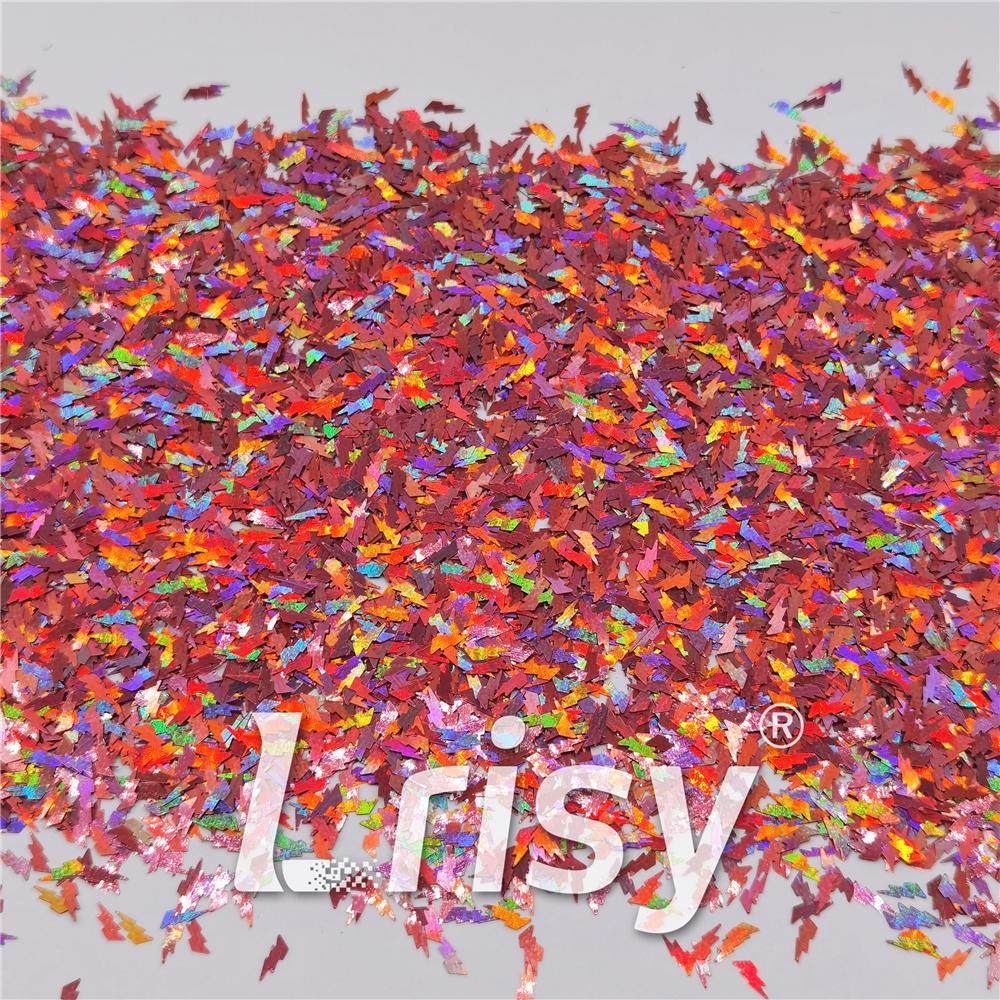 4mm Thunder Or Lightning Shaped Holographic Hazy Pink Glitter LB0911