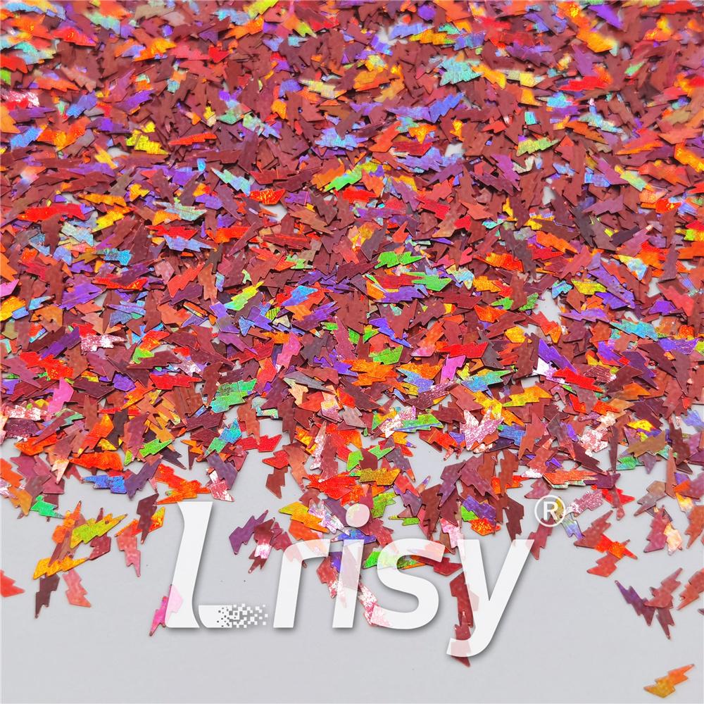 4mm Thunder Or Lightning Shaped Holographic Hazy Pink Glitter LB0911