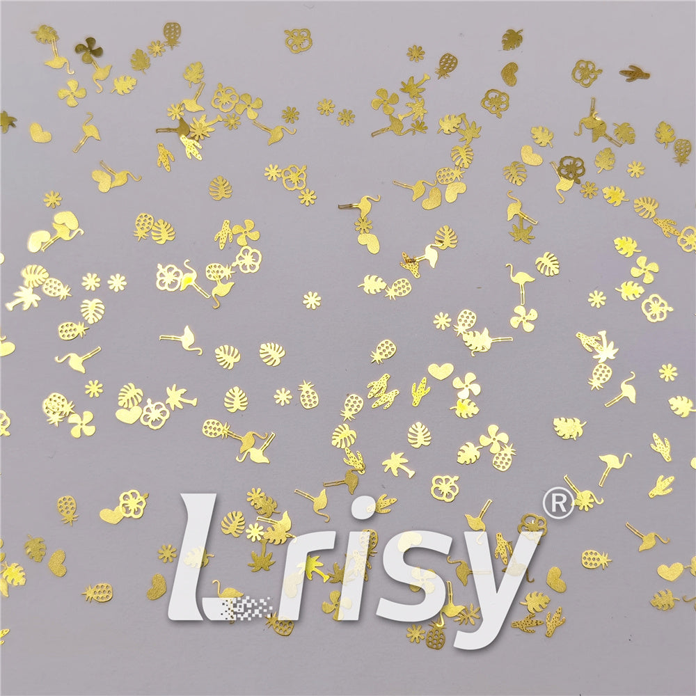 Golden Tropical Shaped Collection Mixed Metal Glitter MC205