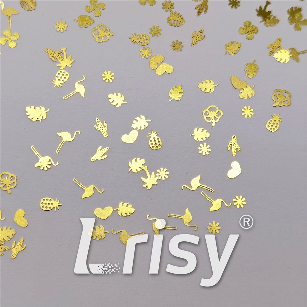 Golden Tropical Shaped Collection Mixed Metal Glitter MC205