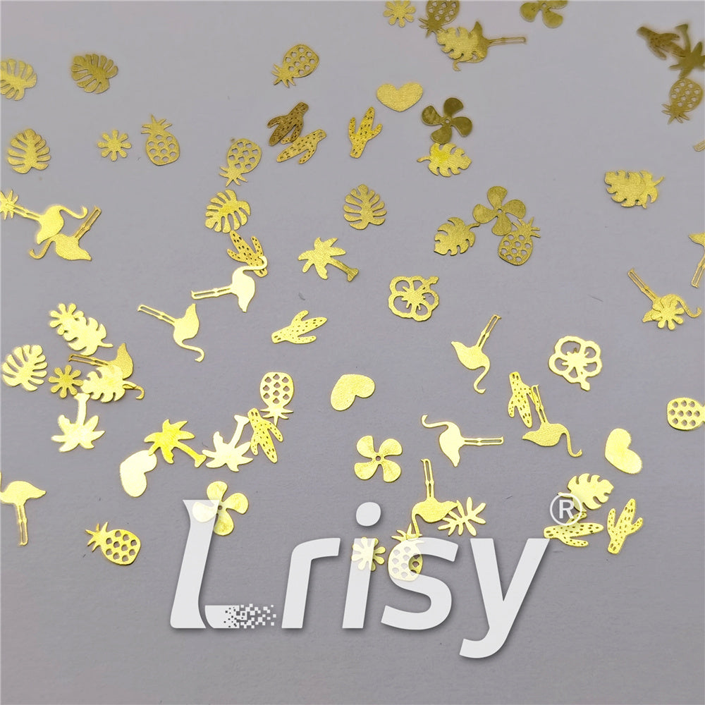 Golden Tropical Shaped Collection Mixed Metal Glitter MC205