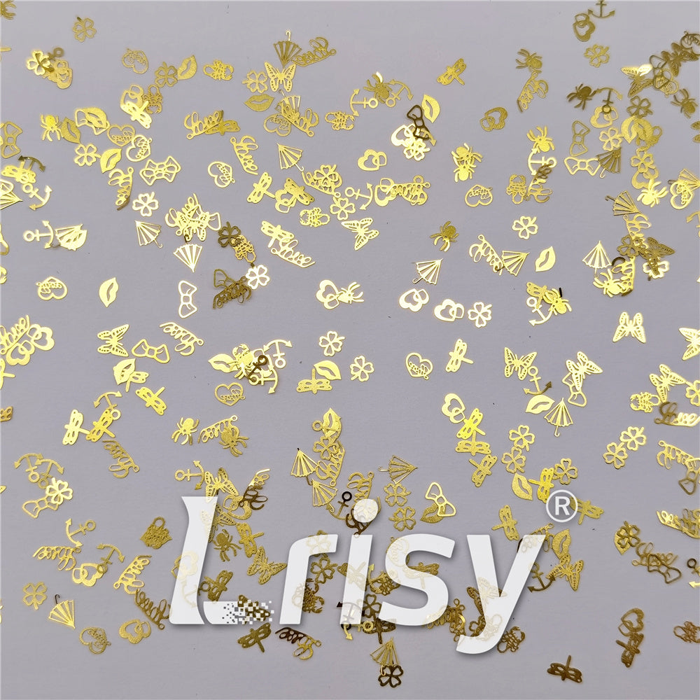 Golden Random Shaped Mixed Metal Glitter MC209