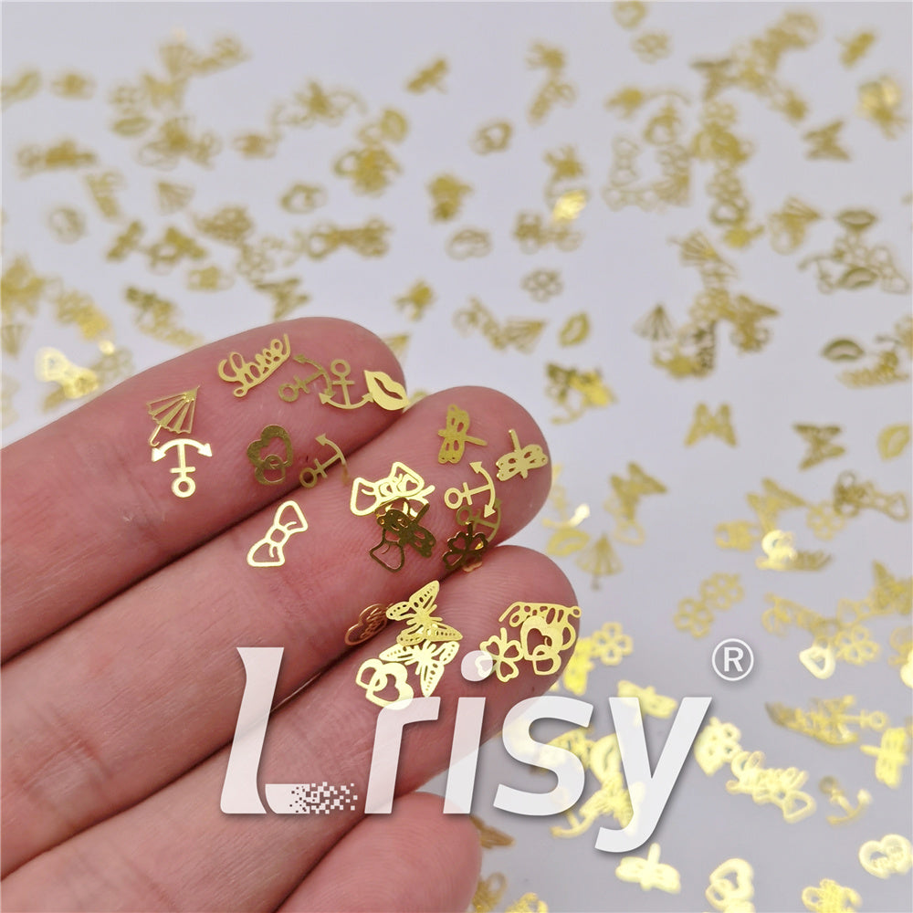 Golden Random Shaped Mixed Metal Glitter MC209
