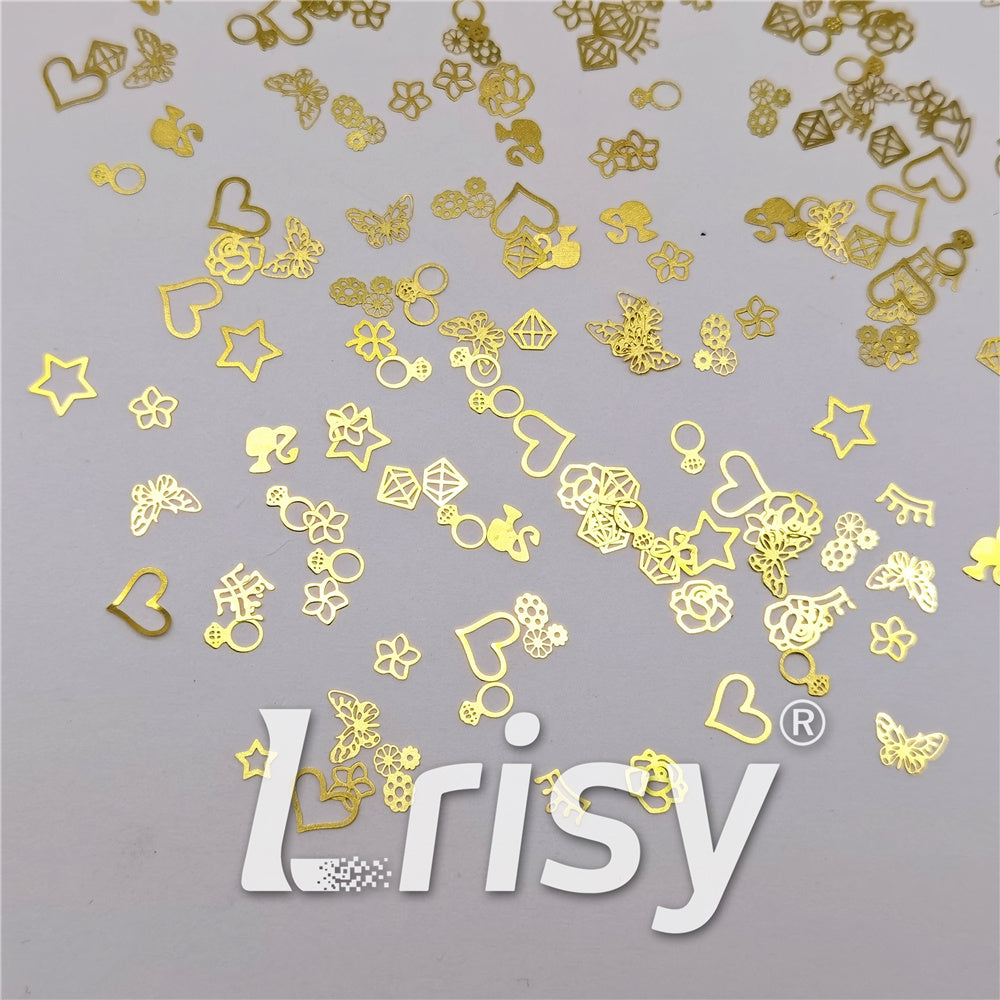 Golden Random Shaped Mixed Metal Glitter MC210