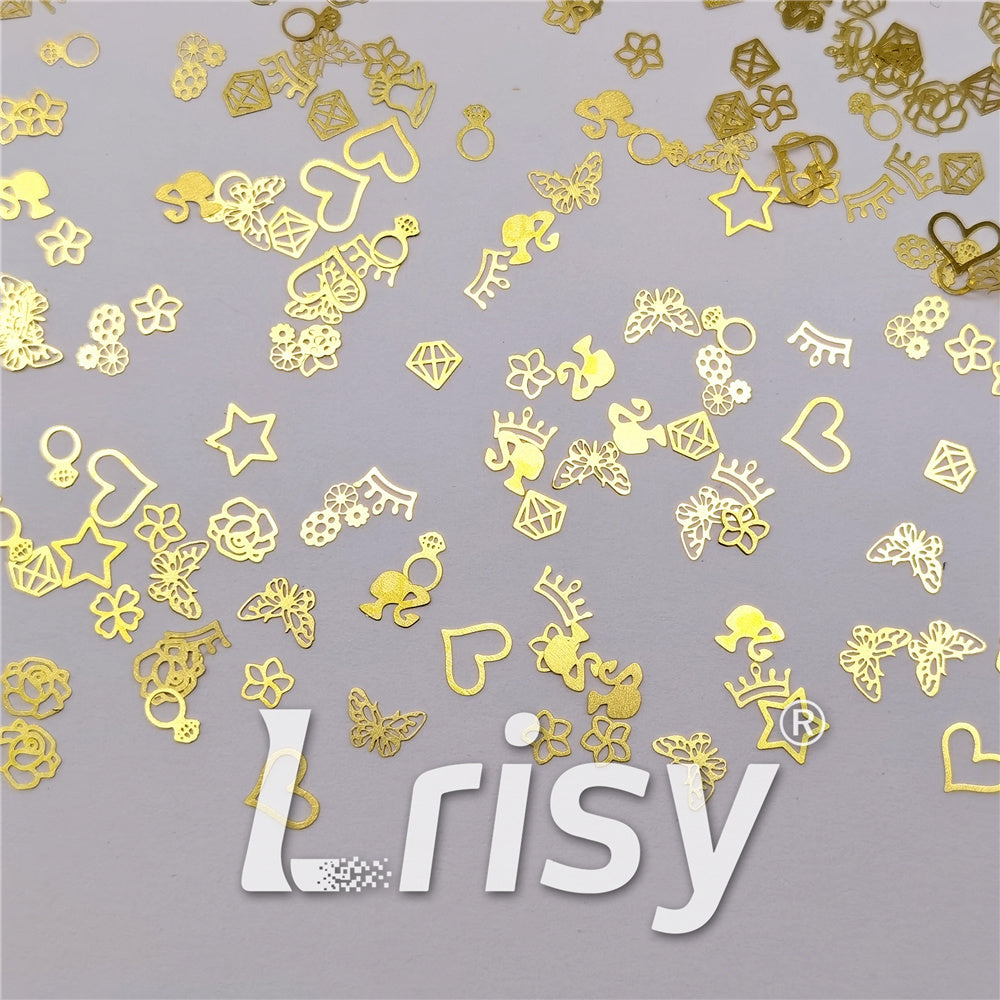Golden Random Shaped Mixed Metal Glitter MC210
