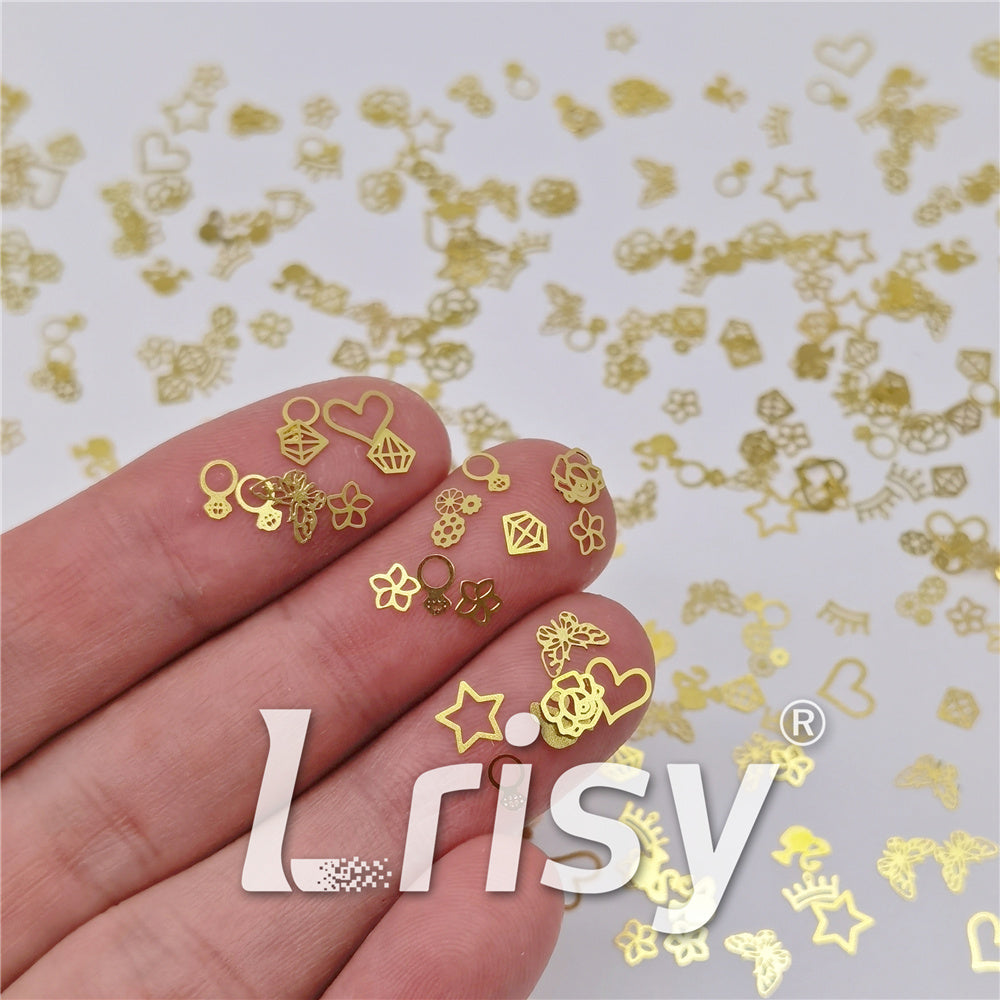Golden Random Shaped Mixed Metal Glitter MC210