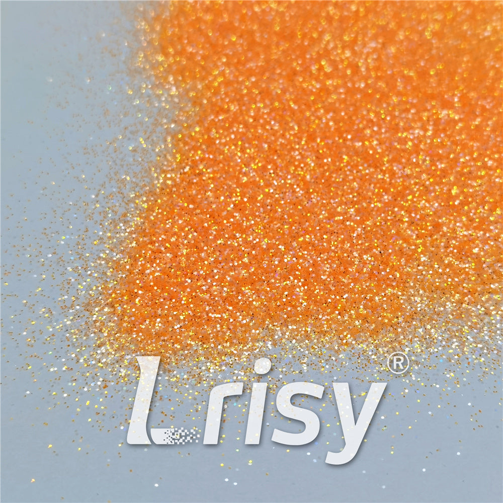 0.2/0.4mm Holographic and Fluorescent Orange Mixed High Brightness Glitter HL06