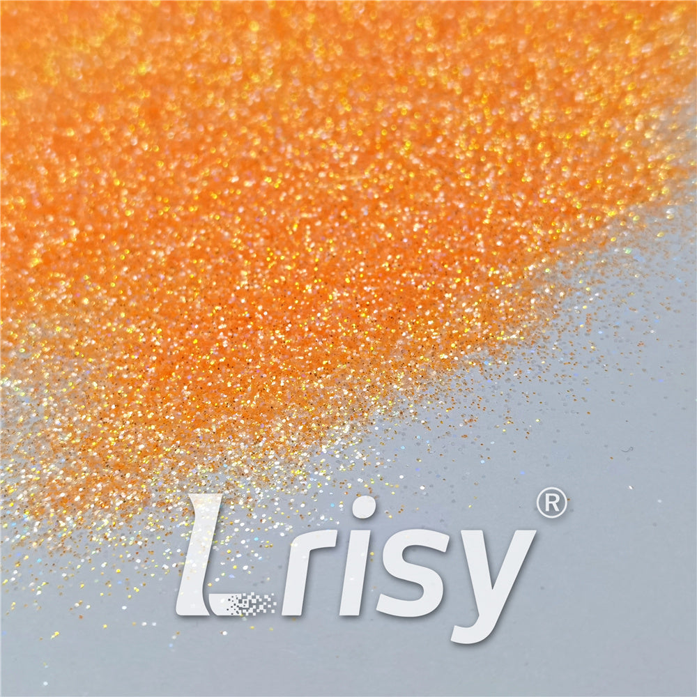 0.2/0.4mm Holographic and Fluorescent Orange Mixed High Brightness Glitter HL06