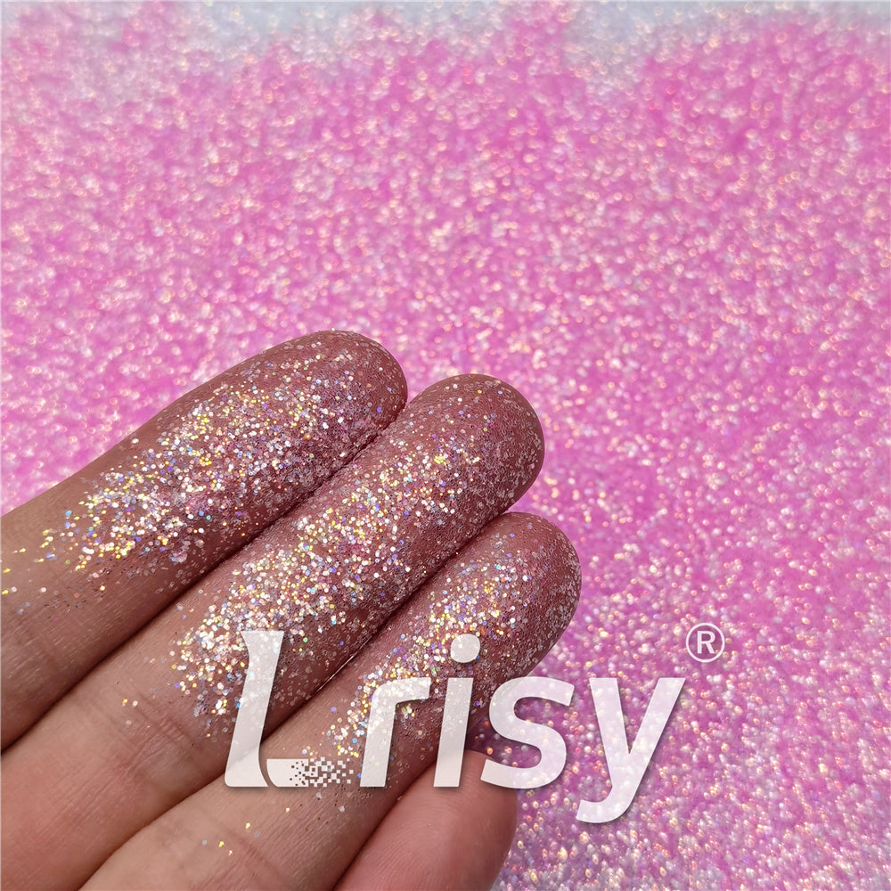 0.2/0.4mm Holographic and Fluorescent Light Pink Mixed High Brightness Glitter HL10