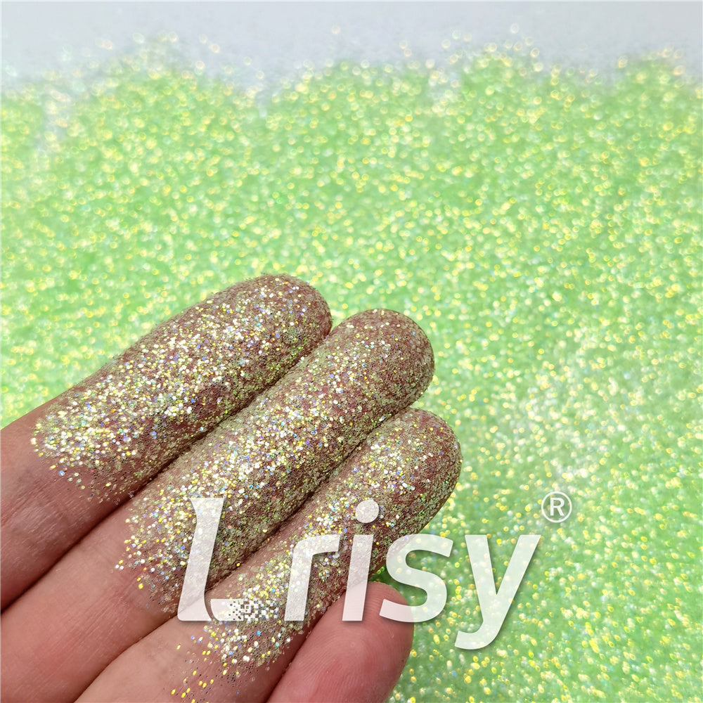 0.2/0.4mm Holographic and Fluorescent Green Mixed High Brightness Glitter HL04
